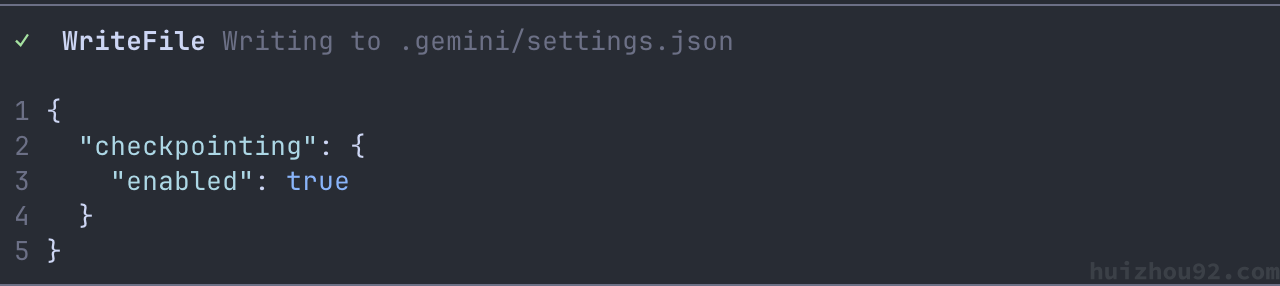 Gemini CLI checkpoint settings