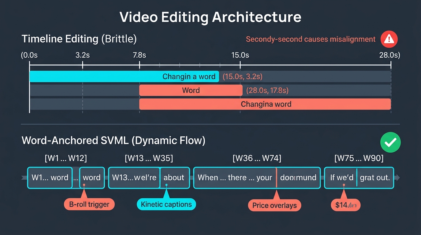 Timeline Editing vs Word-Anchored SVML