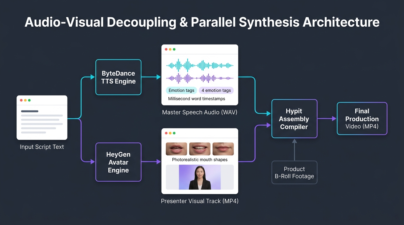 Audio-Visual Decoupling and Parallel Synthesis Architecture